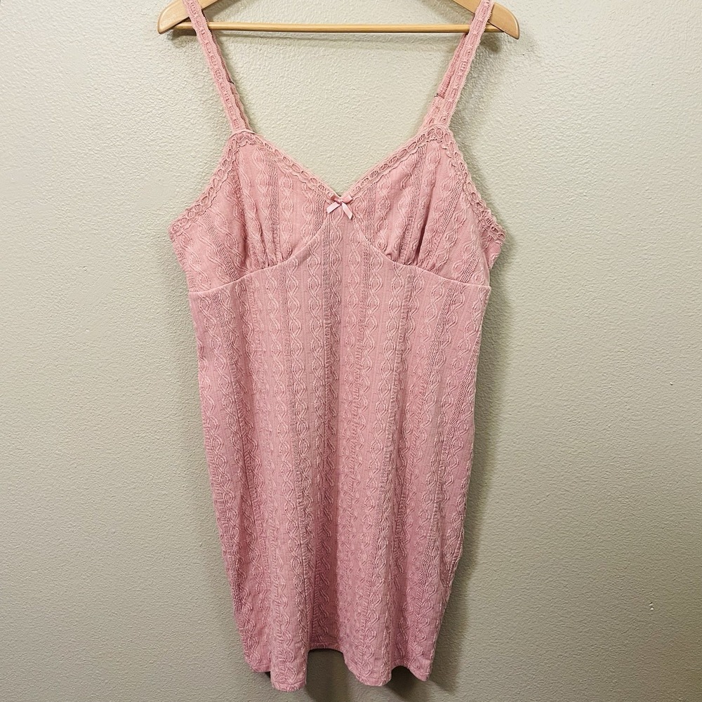 No Boundaries Textured Pink Mini Dress Y2K Babydoll Romantic Coquette Size XXL